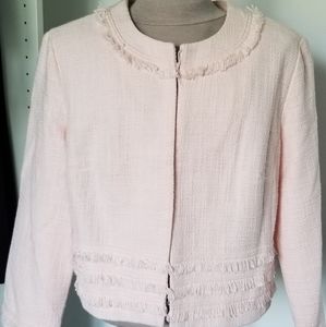 Light pink tweed blazer vest
